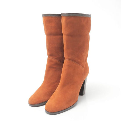 Chanel Boots Size 37C Middle Boots CC Logo Coco Mark Suede Shoes Made In