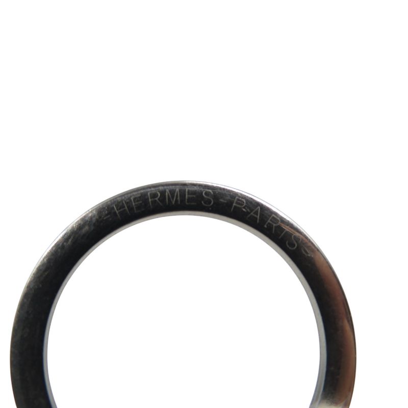 Hermes Carmen Bicolor Agnomiro Silver Hardware Orange Beige Key Ring 0580 Hermes