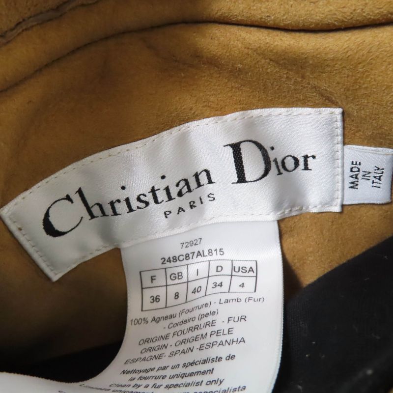 Christian DIOR 248c87al815 100% Lambskin BEE Embroidery Reversible Sheer Ring
