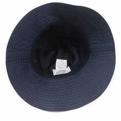 Hermes Silver Hardware Belted Hat/hat Navy Light Blue 56 Made In France Ladies