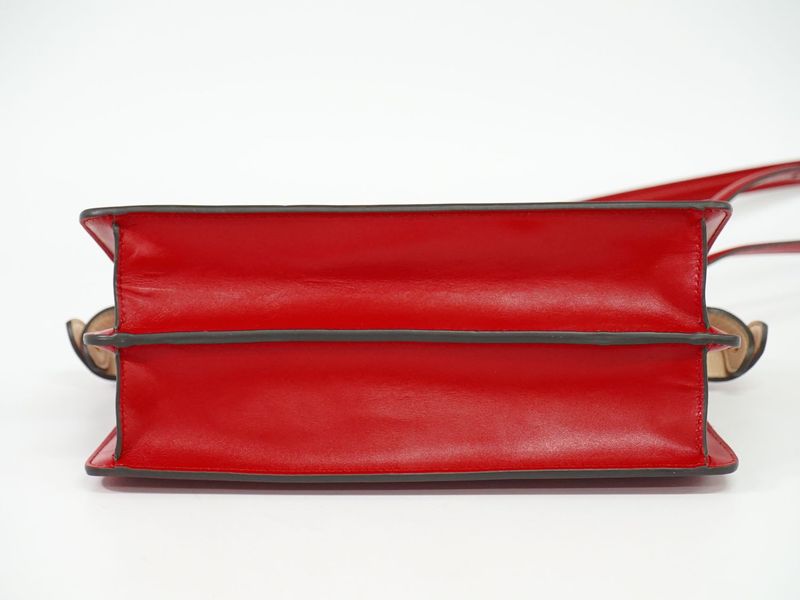 Authentic Fendi Peekaboo Icyou East West 2WAY Shoulder Bag Handbag Leather Red