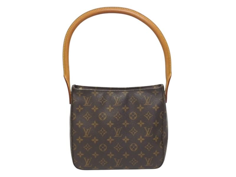 Louis Vuitton Looping MM Bag Monogram Leather Brown Gold