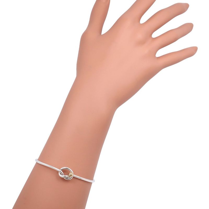 Tiffany & Co Love Knot Silver 925 X 18K Yellow Gold Ladies 6.6g Bangle