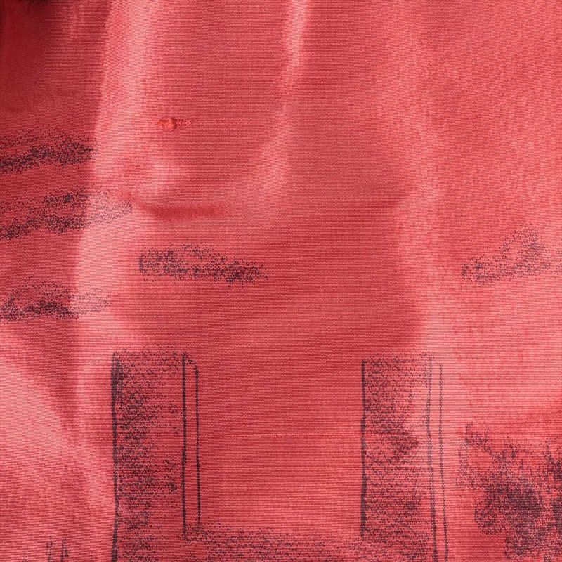 Hermes Silk Flared Skirt Women's 34 Horse Motif Horse Pattern Red Made In France