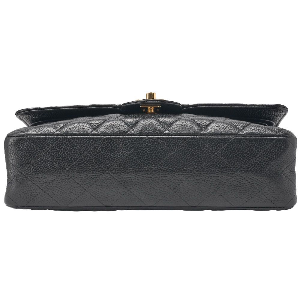 Chanel Chain Shoulder Bag Matelasse Double Flap 25 Caviar Skin Black (gold