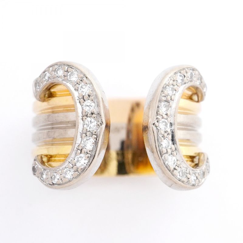 Cartier Ring 2C 18K Yellow Gold Yellow Gold 18K White Gold White Togo Old 18K