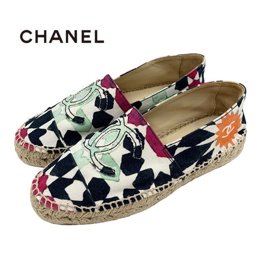 Chanel Flat Shoes Canvas Multicolor Here Mark Espadrilles