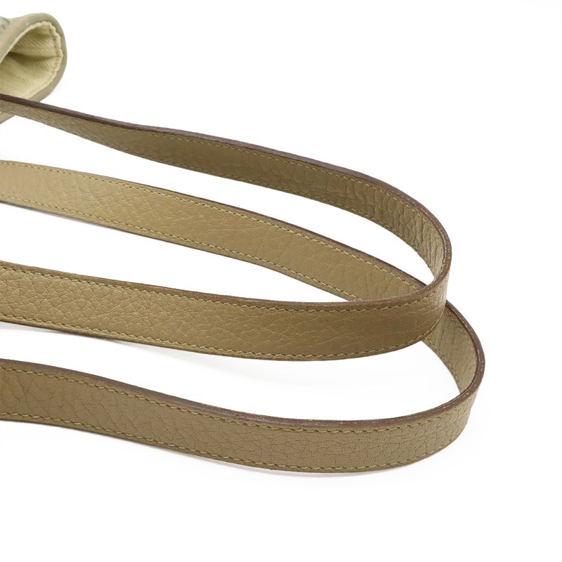 Hermes Hippo Chennai MM Tote Bag Shoulder Bag Braided Leather Beige Silver