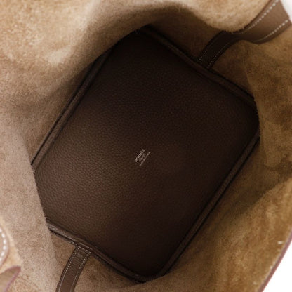 Hermes Picotin Lock MM Taurillon Clemence Etoupe Silver Hardware T Ladies