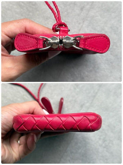 Bottega Veneta Intrecciato Leather Coin Case Card Case Strap Mini Wallet