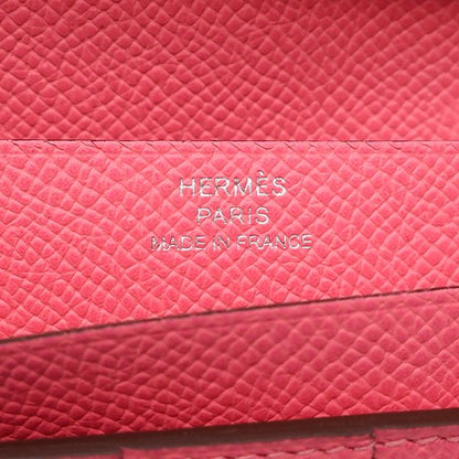 Hermes Long Wallet Bearn Souffle Vaux Epson Rose Azalea Silver Hardware Unused