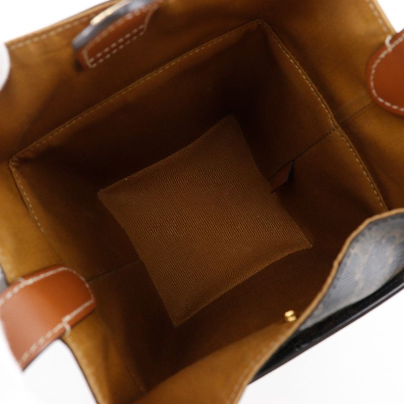 Celine Strap Box Triomphe 197142bzj PVC Black/brown Ladies Handbag