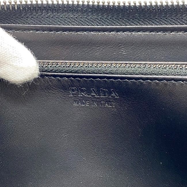 Prada Round Zipper Long Wallet F22959 Black NERO
