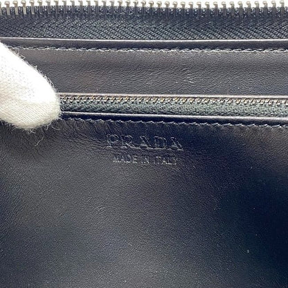 Prada Round Zipper Long Wallet F22959 Black NERO