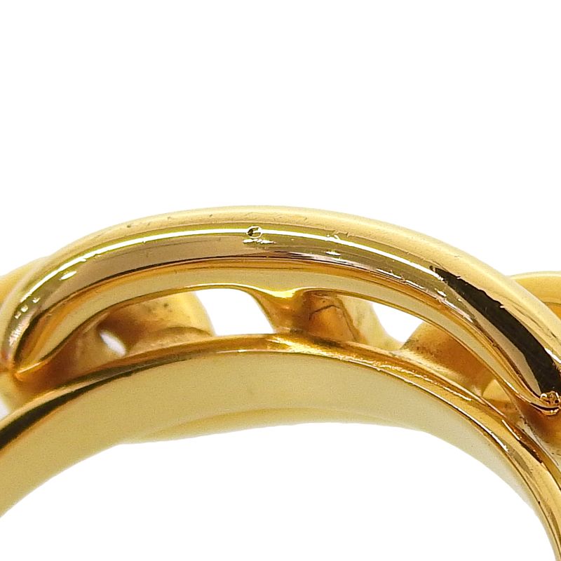 Hermes Lugate Chaine D'ancre Scarf Ring Gold With Box Ladies Large
