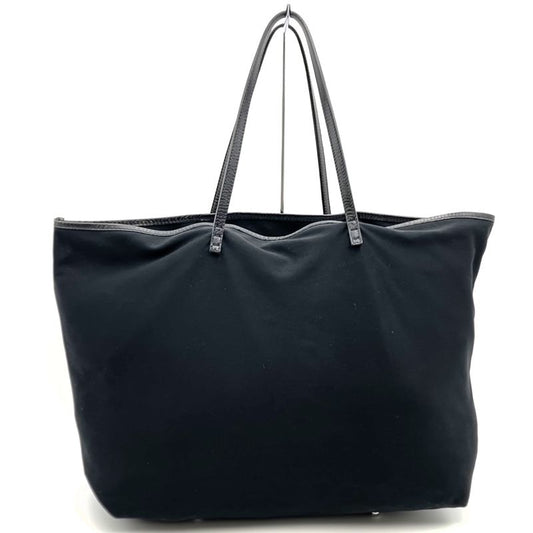 Fendi Tote Handbag Shoulder Bag With Pouch Nylon Leather Black Ladies Men