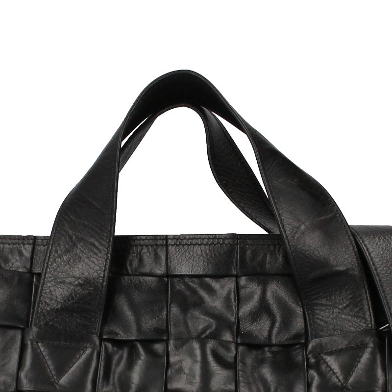 Bottega Veneta Maxi 2-Way Briefcase 629072 Intrecciato Men's Briefcase Black