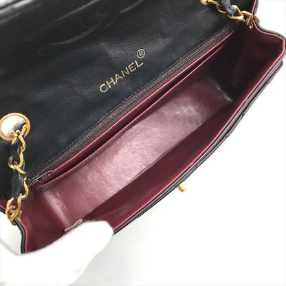 Chanel CC Logo Quilted Lambskin Turnlock Chain Shoulder Bag Black