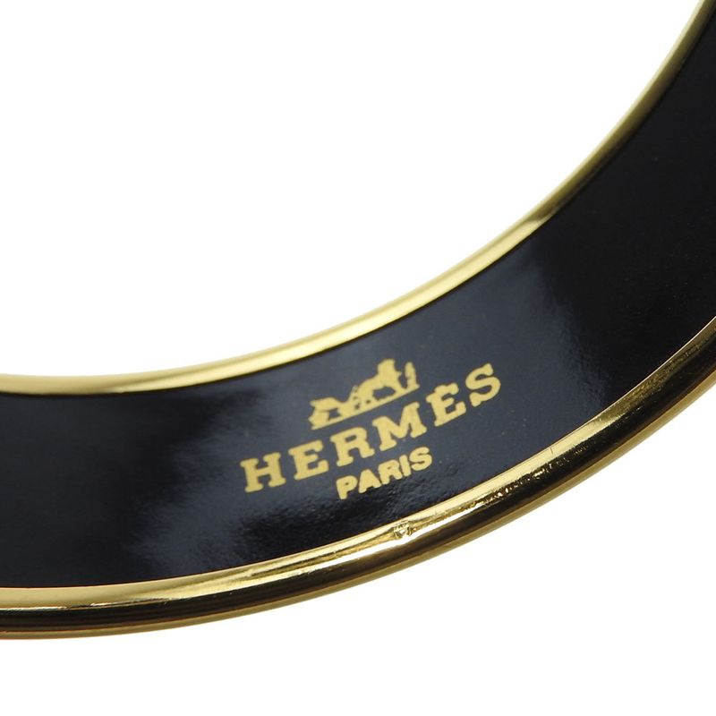 Hermes Bracelet Emile GM Metal Enamel Green Purple Gold Hardware Accessories