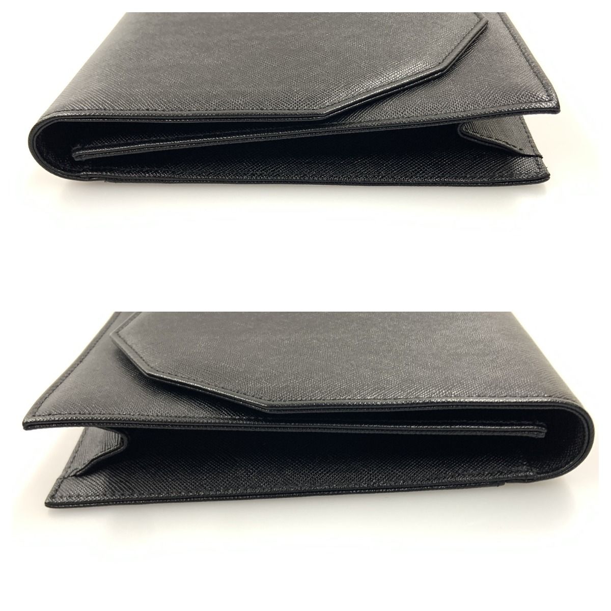 Yves Saint Laurent Logo Vintage Clutch Bag Black