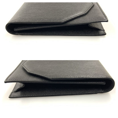 Yves Saint Laurent Logo Vintage Clutch Bag Black