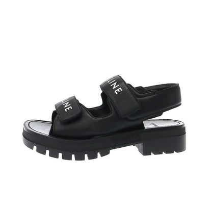 Celine Leo Velcro Sandals Black 35