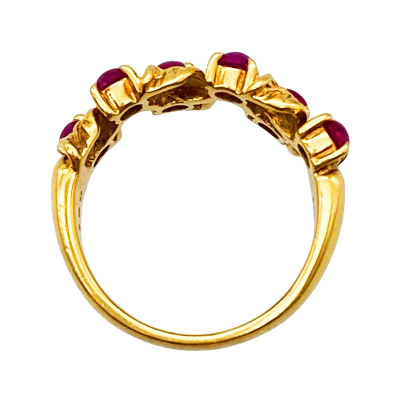 Dior Leaf Motif Ring Ruby Approx 85 18K Yellow Gold 44g Yellow Gold Ladies