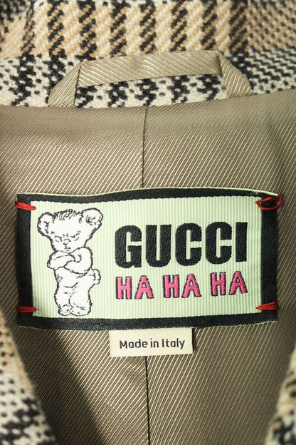 Gucci 22AW HA 720895 Zajn7 Glen Check Double Breasted Chester Coat Men 44
