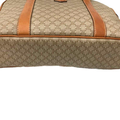 Celine Macadam Pattern Coated Canvas X Leather Bag Brown