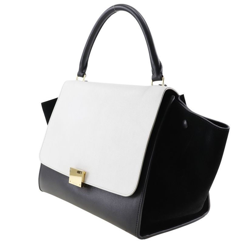 Celine Trapeze Medium 1695430ta Calf And Suede Black/white Ladies Handbag