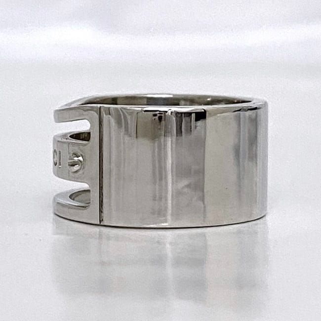 Gucci Logo Ring Ec21087 Silver Ring Size 19