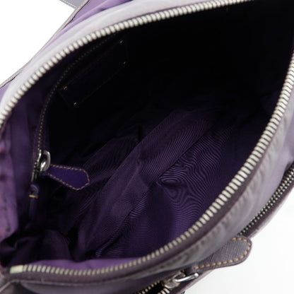 Prada Bt0687 Nylon And Leather Mirtillo Purple Women's Shoulder Bag