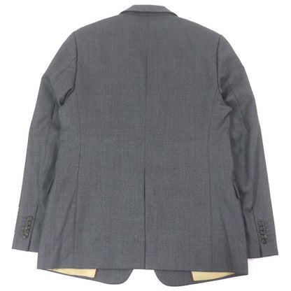 Gucci 625378 100% Wool Logo Patch Single Bleather Tailored Jacket Gray 50 Made