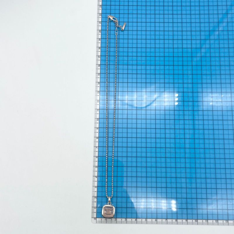 Celine Rose Quartz Silver Necklace Triomphe 24-5781s