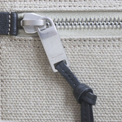  Saint Laurent Paris 617481 Rive Gauche Logo Canvas Leather Tote Bag Beige