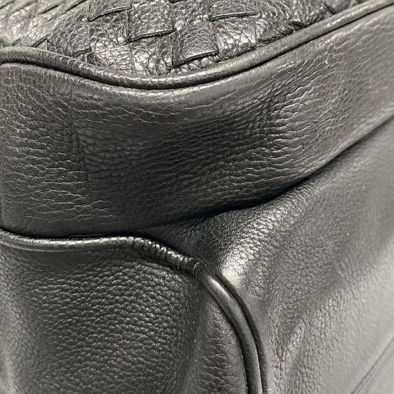 Bottega Veneta Intrecciato Black Leather Handbag