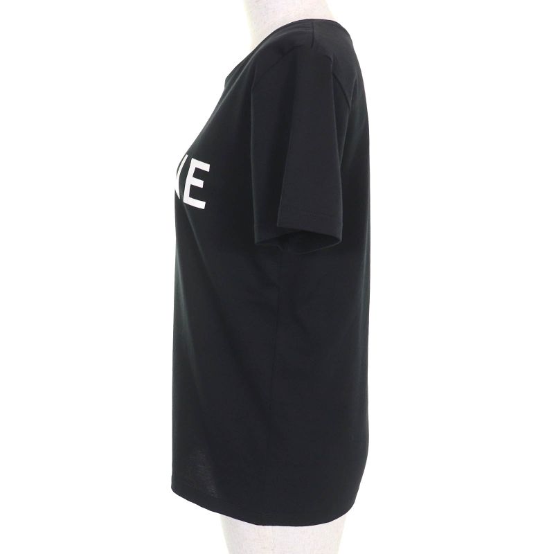 Celine 2x314916g 100% Cotton Logo Crew Neck Short Sleeve T-shirt Black White S