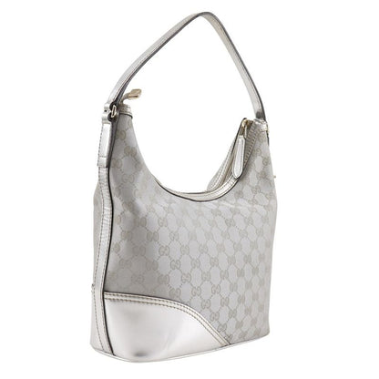 Gucci Interlocking G 182491 GG Canvas Silver Ladies Shoulder Bag