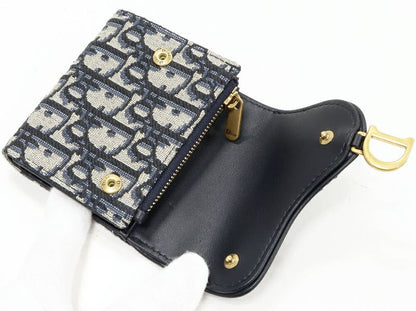 Dior Trifold Wallet With Coin Purse Compact Wallet Saddle Lotus Wallet Dior