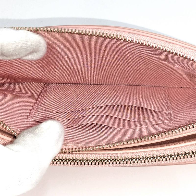 Chanel Chain Wallet Coco Mark Leather Pink A84450