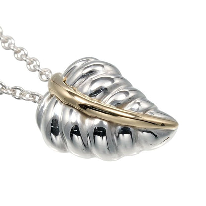 Tiffany & Co Leaf Silver 925 X 18K Yellow Gold Ladies 4.29g Necklace