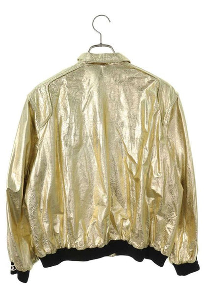 Chanel P74075c65707 Sleeve Ribbed Coco Mark Design Leather Jacket Women's 40