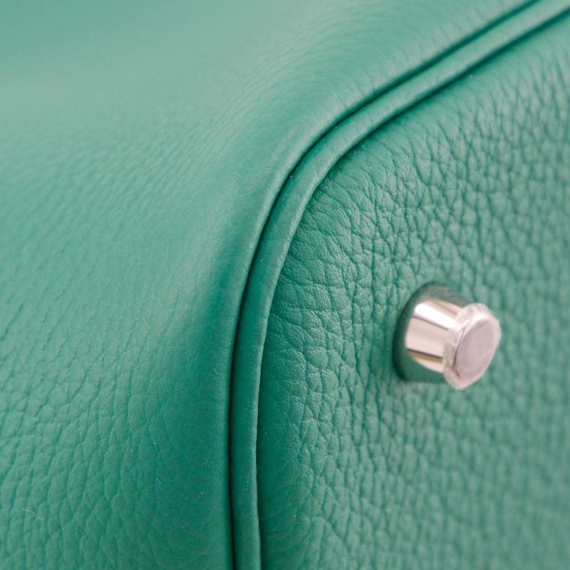 Hermes Picotin Lock 22mm (0.87in) X Taurillon Maurice Veilgate Green U Ladies