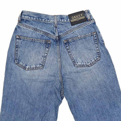 Gucci Denim Pants Damaged Processing 27 Size Light Blue Women's Apparel