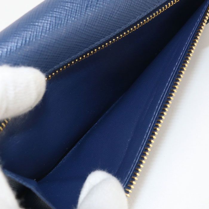 Prada 1mh132 QME F0016 Long Saffiano Leather With Ni Fold Coin Purse Women