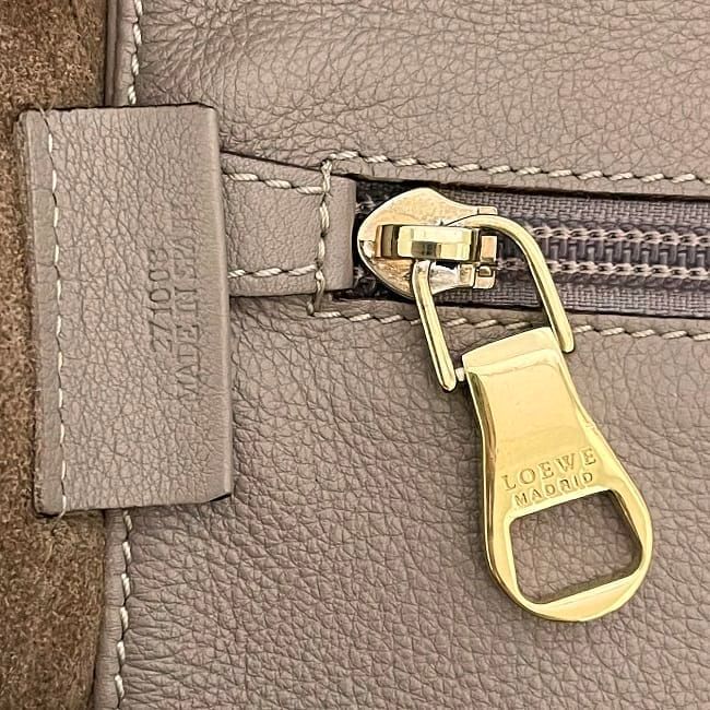 Loewe Tote Bag Ec22922 Beige Anagram Excellent Condition Leather