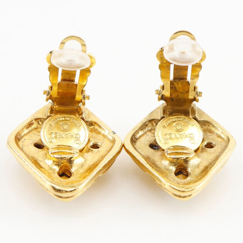 Chanel Bijoux Vintage Gold Plated And Rhinestone Ladies 22.5g Earrings