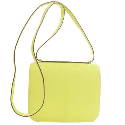 Hermes Constance Jaune Bourgeon 3 Mini Silver Hardware Shoulder Bag Chevre Women