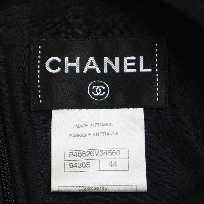 Chanel Wool Cashmere Dress P46626v34560 Black 44
