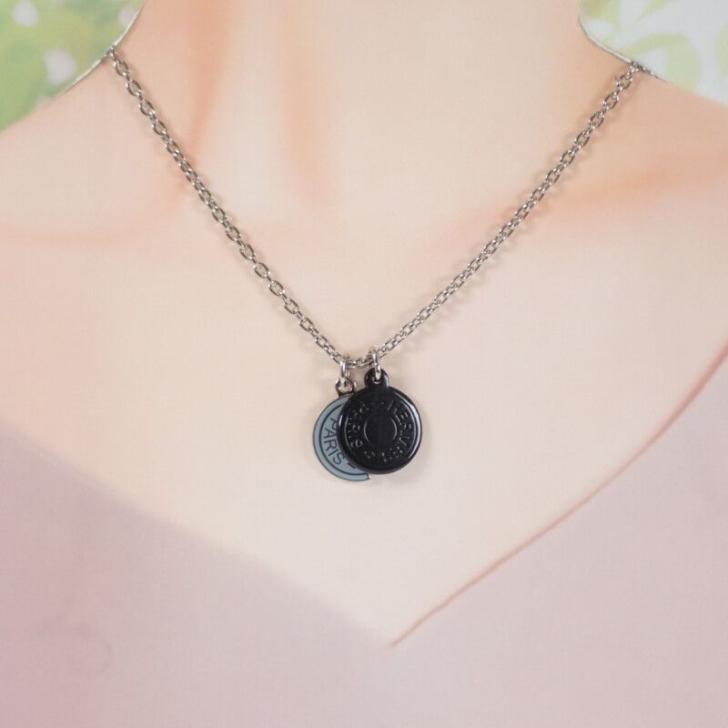 [SA Rank] Hermes Carrousel Necklace H077325 Metal Buffalo Horn Black Blue